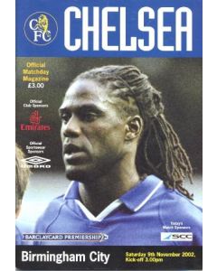 Chelsea v Birmingham City official programme 09/11/2002
