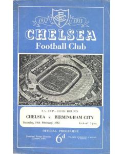 Chelsea v Birmingham City official programme 14/02/1953