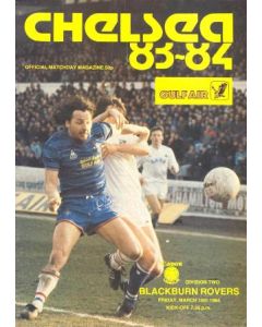 Chelsea v Blackburn Rovers official programme 16/03/1984