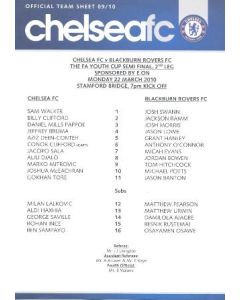 Chelsea v Blackburn Rovers official programme 22/03/2010