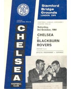 Chelsea v Blackburn Rovers official programme 03/10/1964