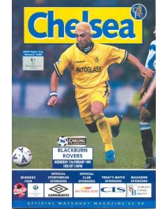 Chelsea v Blackburn Rovers official programme 17/02/1999