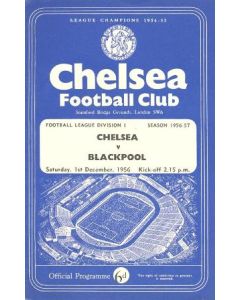 Chelsea v Blackpool official programme 01/12/1956