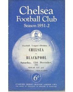 Chelsea v Blackpool official programme 15/12/1951