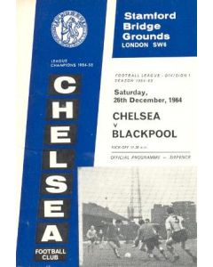 Chelsea v Blackpool official programme 26/12/1964