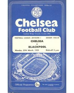 Chelsea v Blackpool official programme 30/03/1959