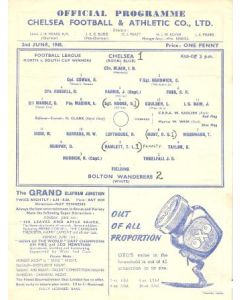 Chelsea v Bolton Wanderers official programme 02/06/1945