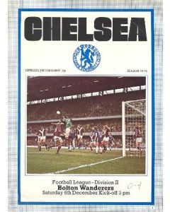 Chelsea v Bolton Wanderers official programme 06/12/1975