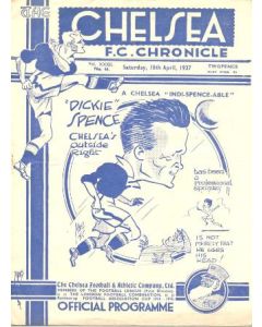 Chelsea v Bolton Wanderers official programme 10/04/1937