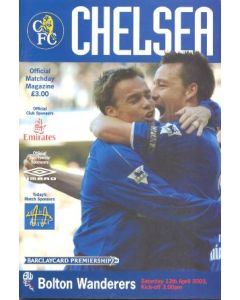 Chelsea v Bolton Wanderers official programme 12/04/2003