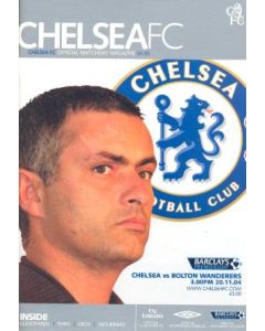 Chelsea v Bolton Wanderers official programme 20/11/2004