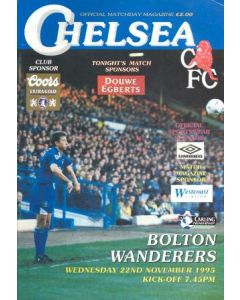 Chelsea v Bolton Wanderers official programme 22/11/1995
