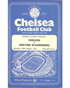 Chelsea v Bolton Wanderers official programme 28/08/1954