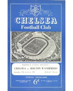 Chelsea v Bolton Wanderers official programme 17/01/1953