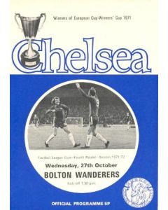 Chelsea v Bolton Wanderers official programme 27/10/1971 Football League