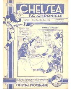 Chelsea v Brentford official programme 12/12/1936