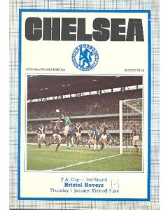 Chelsea v Bristol Rovers official programme 01/01/1976