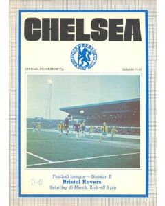 Chelsea v Bristol Rovers official programme 20/03/1976