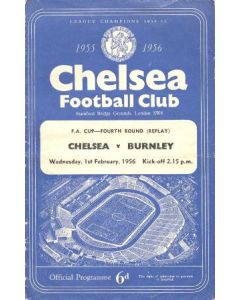 Chelsea v Burnley official programme 01/02/1956
