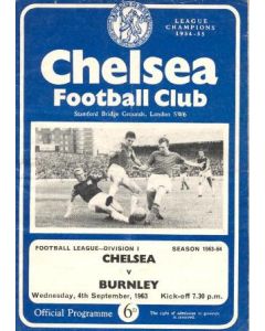 Chelsea v Burnley official programme 04/09/1963