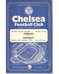 Chelsea v Burnley official programme 05/09/1959