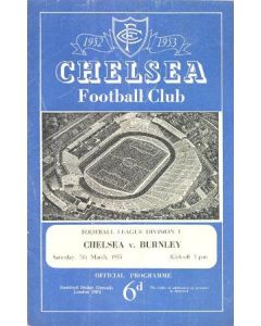 Chelsea v Burnley official programme 07/03/1953