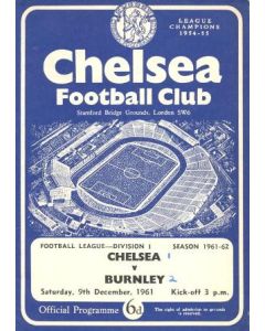 Chelsea v Burnley official programme 09/12/1961