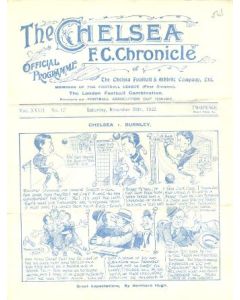 Chelsea v Burnley official programme 25/11/1922