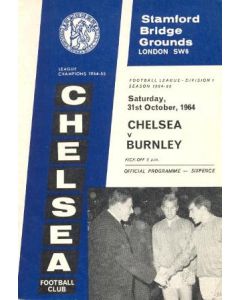 Chelsea v Burnley official programme 31/10/1964