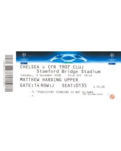 Chelsea v Cluj, Romania ticket 09/12/2008