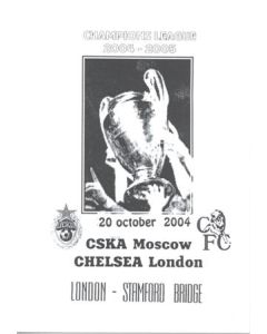 Chelsea v CSKA Moscow unofficial programme 20/10/2004 Champions League, Russian produced pirate