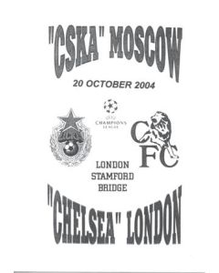 Chelsea v CSKA Moscow unofficial programme 20/10/2004 Champions League, Russian produced pirate