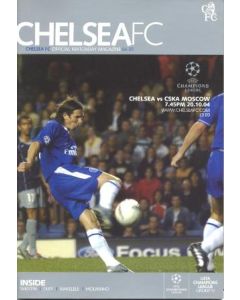 Chelsea v CSKA Moscow official programme 20/10/2004 Champions League