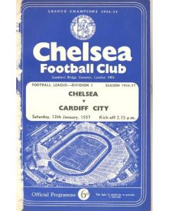 Chelsea v Cardiff City official programme 12/01/1957