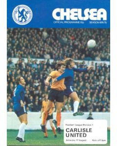Chelsea v Carlisle official programme 17/08/1974