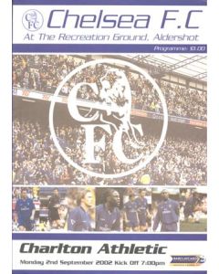 Chelsea v Charlton Athletic official programme 02/09/2002 Premier League, at Aldershot
