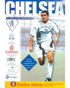 Chelsea v Charlton Athletic official programme 05/12/2001 Premier League