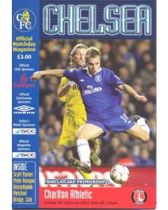 Chelsea v Charlton Athletic official programme 08/02/2004 Premier League