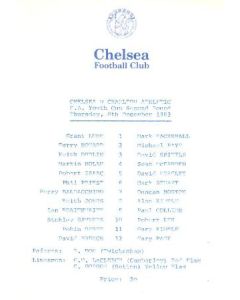 Chelsea v Charlton Athletic official programme 08/12/1983