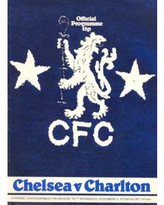 Chelsea v Charlton Athletic official programme 10/11/1976