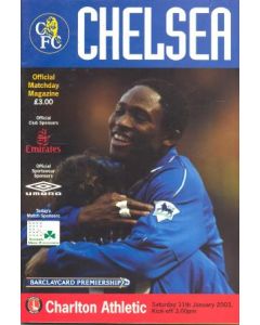 Chelsea v Charlton Athletic official programme 11/01/2003