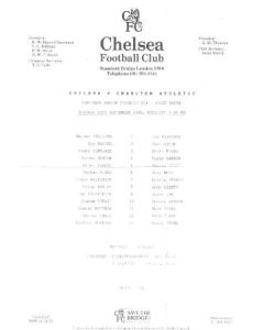 Chelsea v Charlton Athletic official programme 13/09/1988