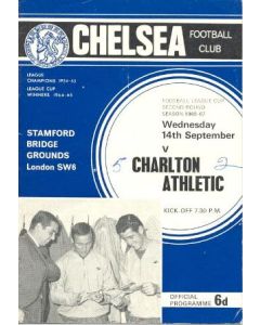 Chelsea v Charlton Athletic official programme 14/09/1966
