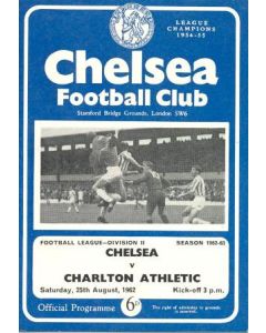 Chelsea v Charlton Athletic official programme 25/08/1962