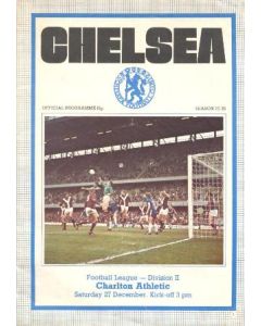 Chelsea v Charlton Athletic official programme 27/12/1975