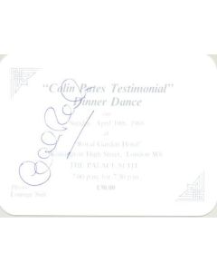 Chelsea Colin Pates testimonial dinner dance 10/04/1988 signed by Colin Pates pass