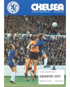 Chelsea v Coventry City official programme 13/11/1974