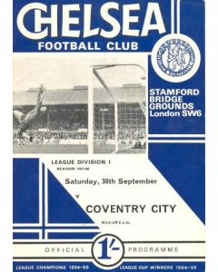 Chelsea v Coventry City official programme 30/09/1967