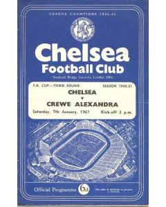 Chelsea v Crewe Alexandra official programme 07/01/1961