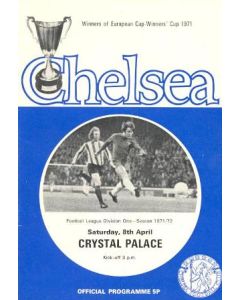 Chelsea v Crystal Palace official programme 08/04/1972